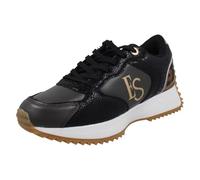 Ladies Elle Sport Casual Lace Up Trainers F7384 - Black Textile - UK Size 4 - EU Size 37 - US Size 6