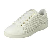 Ladies Elle Sport Lace Up Trainers F7315 - White Synthetic - UK Size 6 - EU Size 39 - US Size 8
