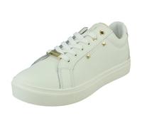 Ladies Elle Sport Leather Lace- up Trainers F7376 - White Leather - UK Size 7 - EU Size 40 - US Size 9