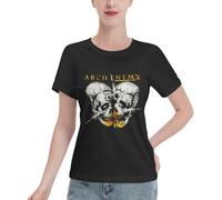 Ladies' Enemy Death Metal Band Cotton T-Shirts Fashion Print Short Sleeve Shirt Summer Tee Shirt for Commuting Shopping Comfortable & Stylish Black M