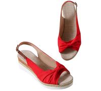 Ladies Espadrilles Sandals Womens Slingback Wedge Work Buckle Peep Toe Shoes Hessian Wedge Sandals Memory Foam Slingback Mid Heels Fashion Espadrille Ankle Strap Summer Shoes