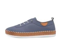 Ladies Evie Mid Blue Leather Shoe 8 Mid Blue
