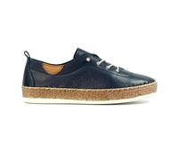 Ladies Evie Navy Leather Shoe
