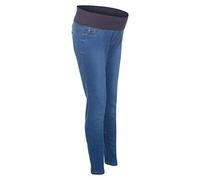 Ladies Ex New Look Over Bump Waistband Maternity Jeans Womens Skinny Fit Stretch Denim High Waist Rise Pull On Jeggings (Light Blue, 16)
