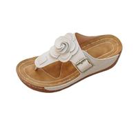 Ladies Extra Thick Soled Durable Flip Flops, Ladies Wide Width Orthopedic Walking Mule, Comfortable Sandals With Arch Support, Non-Slip Lightweight Breathable Shoes for Resort Leisure