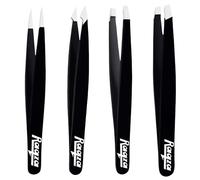 Ladies Eyebrow Tweezers Men Ingrown Hair Tweezers Eyebrow Professional Stainless Steel Tweezers Set Sharp Pointed Tweezers Precision Blackhead Tweezer Eyebrow Professional Flat Tip Black Coloured