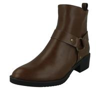 Ladies F5R1240 By Spot On Low Heeled Ring Detail Ankle Boot Retail Price £36.99