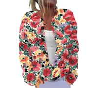 Ladies Fair Isle Cardigans for Women UK Retro Floral Printed Women's Single Plush Art Print Comfortable Knitted Cardigan Long Sleeve Norwegian Wood Womens Sweaters Cardigans Women's Fashion