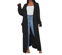 Ladies Fall Winter Longline Cardigan Lightweight Long Sleeve Ladies Open Front Casual Cardigans with Pockets Boho Jumpers For Women Uk