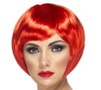 Ladies Fancy Dress Bob Wig Babe Red Hen Party New by Smiffys