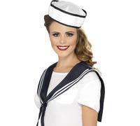 Ladies Fancy Dress Instant Sailor Kit Hat & Shoulder Scarf Set New by Smiffys