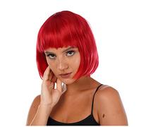 Ladies Fancy Dress Wigs Long Straight Bob Hair Cosplay Costume (Red Bob)