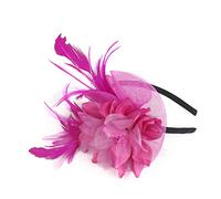 Ladies Fascinator Wedding Hat,Headdress Feather Mesh Hair Accessories Faux Flowers Head Flowers Retro Fascinators Hat Flower Mesh Ribbons Feathers On A Headband Wedding Prom Women Girls