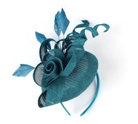 Ladies Fascinator Wedding Hat Headdress Headwear Retro Flower Feather Fascinator Headband Fashion Elegant Feather Pillbox Hat Mesh Bridal Headpiece Clip Hair Accessories for Cocktail Tea Party Wedding