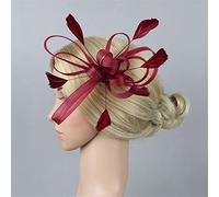 Ladies Fascinator Wedding Hat,Hemp Veil Headdress Europe and The United States Retro Feather Fashion Feather Hairpin Stage Runway Bride Hair Accessories for Cocktail Tea Party Weddings Races