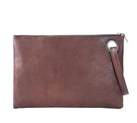 Ladies Fashion Bag Leather Envelope Dinner Ladies Color Bag Clutch Solid Handbag Hangers for Closet (Brown, One Size)