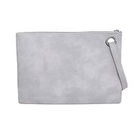 Ladies Fashion Bag Leather Envelope Dinner Ladies Color Bag Clutch Solid Handbag Hangers for Closet (Grey, One Size)