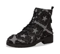 Ladies Fashion Glitter Leather Lace Up Suede Ankle Booties Style Comfortable Warm Boots Sheep Boots, black 2, 9 UK