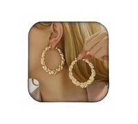 Ladies' Fashion Lightweight Hollow Large Loop Ripple Earrings - Bohemian Christmas Birthday Jewelry Gift