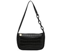 Ladies Fashion Solid Color Rectangular Single Shoulder Backpack Fashionable And Elegant Women Clear Shoulder Bag (Black, One Size)