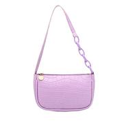 Ladies Fashion Solid Color Rectangular Single Shoulder Backpack Fashionable And Elegant Women Clear Shoulder Bag (Purple, One Size)