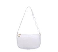 Ladies Fashion Solid Color Rectangular Single Shoulder Backpack Fashionable And Elegant Women Clear Shoulder Bag (White, One Size)