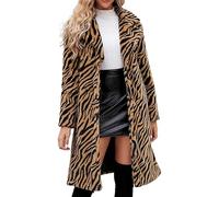 Ladies Faux Fur Coats and Jackets Clearance,Women Leopard Faux Fur Jacket Today's Deals,Winter Long Sleeve Warm Thick Parka Faux Fur Jacket Furry Faux Fur Long Coat Shaggy Parka Cardigan Jacket S-3XL