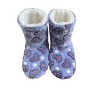 Ladies' Faux Fur Slipper Boots Indoor Bootie, Womens Warm Shoes High Top Thermal Slipper Anti-Slip Sole Soft Plush Winter Booties (Purple, Adult, Women, 3, Numeric, UK Footwear Size System, Medium)