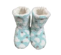 Ladies' Faux Fur Slipper Boots Indoor Bootie, Womens Warm Shoes High Top Thermal Slipper Anti-Slip Sole Soft Plush Winter Booties (Green, Adult, Women, 3, Numeric, UK Footwear Size System, Medium)