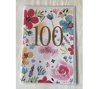 Ladies Female Age 100 100th One Hundred One Hundredth 100 Today! Birthday Card Multi Flowers Foil Detail(SE29139)