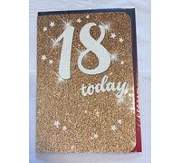 Ladies Female Age 18 18th Eighteen Eighteenth 18 Today Birthday Card White Words Glitter Detail(OTB17466)