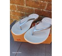 Fitflop Flip Flops Iqushion Ergonomic High-Rebound Air-Foam Silver EU 39 Woman