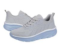 Ladies Fitness Trainers Womens Lightweight Mesh Active FIT Shape Step UP Toning Gym Walking Sports Shoes (Grey, UK Footwear Size System, Adult, Women, Numeric, Medium, 6)