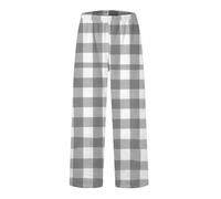 Ladies Flannel Pyjama Sleep Bottoms Plaid Casual Thick Pajama Trousers Loose Fit Comfortable Winter Home Loungewear Thick Themal Flannel Pj Bottoms Comfy Nightwear Straight Legs Loungewear Trousers