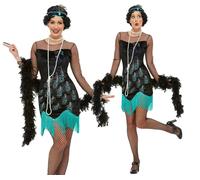 Ladies Flapper Costume Charleston 1920s Roaring Dancers Outfit Fancy Dress SALE