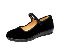 Ladies Flat Heel Shoes Shoes Black Women's Slip On Flats Versatile Chic Mary Janes(Black 2,5UK)