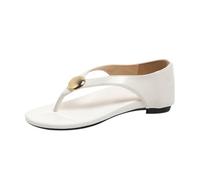 Ladies Flat Thong Sandals Walking Flip Flops Soft Upper Flexible Outsole Lightweight Smooth Lining with Shiny Metal Decoration Suitable for Daily Party Vacation Summer Outdoor Indoor Wear