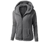 Ladies Fleece Jackets Full Zip Sweatshirts Womens Teddy Hoodies With Pockets Teen Girls Winter Plush Coats Long Sleeve Tunic Tops Casual Fuzzy Sweaters Oversize Coat Thermal Comfortable Leisure XXL