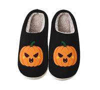 Ladies Fleece Lined Slippers Womens Fluffy House Shoes Cosy Indoor Shoes | Halloween Memory Foam Warm Winter Cotton Mules Soft Plush Scuffs Slip on Spooky Autumn Thick Sole