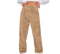 Ladies Fleece Pyjama Bottoms UK Clearance Women Pj Bottoms Fluffy Winter Warm Pajamas Pants Teddy Fleece Flannel Lounge Pants Fuzzy Sleepwear Pjs Elasticated Waist Trousers with Pockets Plus Size