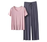 Ladies Fleece Pyjama Bottoms Women S Nightwear Round Neck Set Of Autumn Thin Of Solid Color Long Sleeved Pajamas Women Casual Large Size Two Piece Set Pijamas Cotton Satin Pjs For O Xl