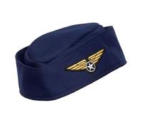 Ladies Flight Attendant Hat Navy Blue Air Hostess Pilot Fancy Dress Accessory