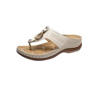 Ladies Flip Flops Clearance,Women Clip Toe Thick Bottom Thongs Round Head Retro Beach Wedge Heel Sandals Summer New Style Fashion Casual Slippers Soft-Soled Non Slip Beach Slides UK Size 3-7.5