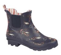 Ladies Floral Print Ankle Wellies Short Slip On Wellington Boots Sizes 3 to 9