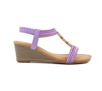 Ladies Florence Lilac Wedge Sandal 5 Lilac