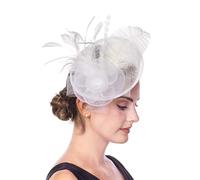Ladies Flower Feather Fascinator Hat Veil Net Headband Clip Pillbox Hat Wedding Bridal Hair Clip Headpiece Top Hat Race Ascot Cocktail Tea Party Headwear Bowler Hat Banquet Hair Accessories