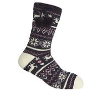 Ladies Forever Dreaming Fairisle Slipper Socks 41B617 Navy/Cream