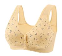 Ladies Front Fastening Bras UK, Wireless Front Button Bra for Women, Comfortable Full Coverage Bralette with Soft Fabric, Easy Wear Non Wired Everyday Underwear for Older Ladies