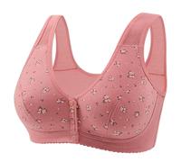 Ladies Front Fastening Bras UK, Wireless Front Button Bra for Women, Comfortable Full Coverage Bralette with Soft Fabric, Easy Wear Non Wired Everyday Underwear for Older Ladies