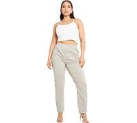 Ladies Full Length Cherry Berry Soft Pants 2 Pockets Stretch Casual Wear Pull On High Elasticated Waist Light Weight Straight Fit Plus Size Capri Trousers for Women UK 12-24 (Navy, 16)